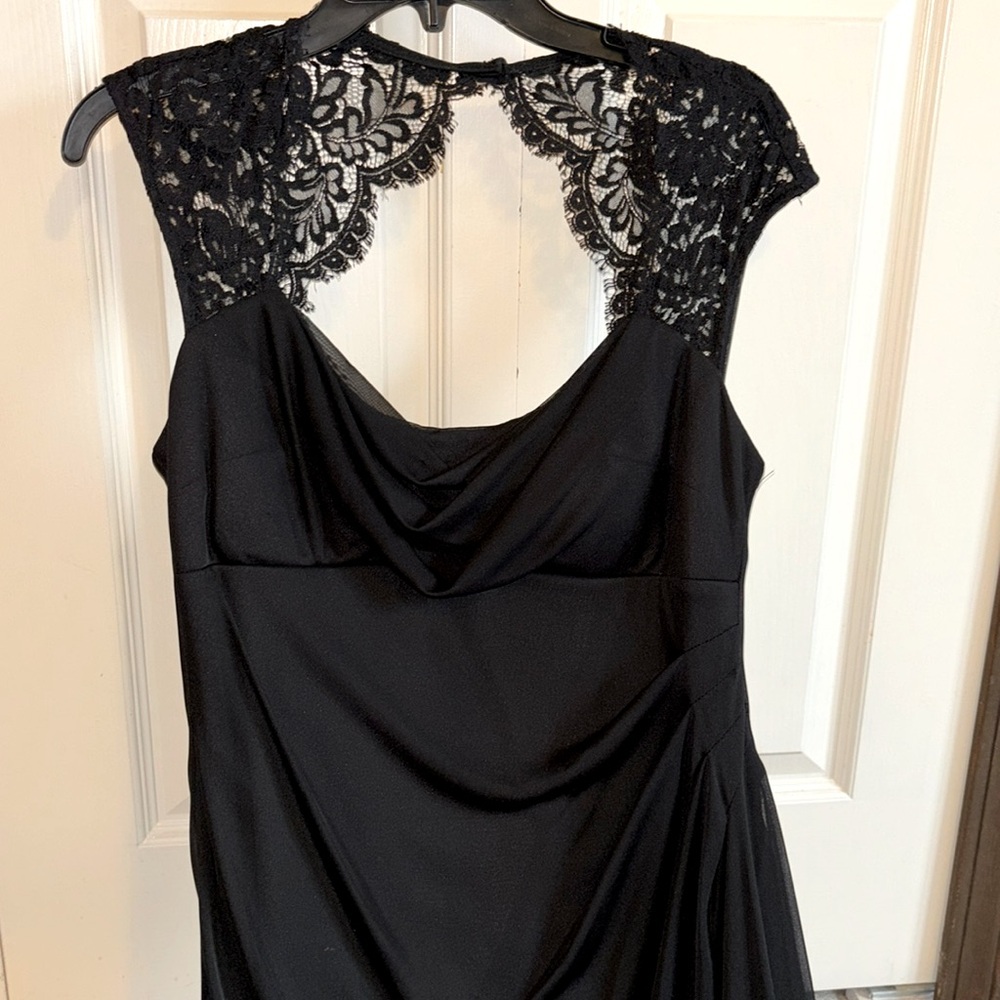 Elegant Black lace and sheer dress size 8 comes with sheer shall